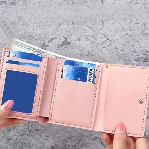 2 LEFT! Pink Leather Cat Print Wallet - Picture 3 of 5